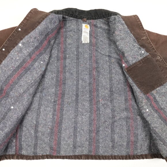 Y2K Carhartt Blanket Lined Cotton Duck Chore Jacket Men's 2XL Canvas CO2 DKB - Picture 4 of 11
